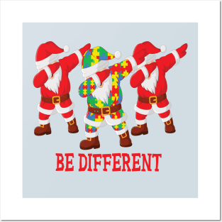 Be different Santa autism awareness christmas gift Posters and Art